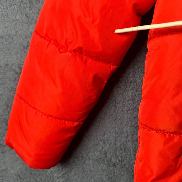 Calvin Klein Performance Puffer Jacket Inner Straps Orange Zip Hooded Women's XS - Picture 11 of 16